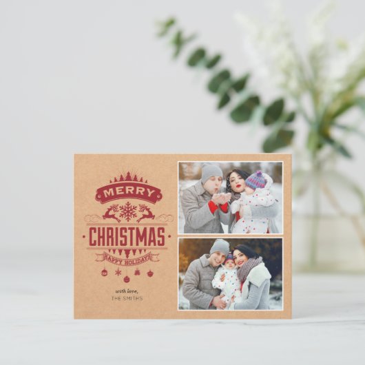 Carte postale Kraft Rouge (Debout devant)