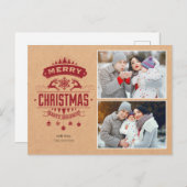 Carte postale Kraft Rouge (Devant / Derrière)