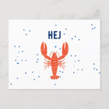 Kräftskiva Hej Bonjour Suédois Voeux Postcard