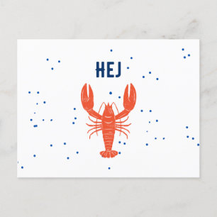 Carte Postale Kräftskiva Hej Bonjour Suédois Voeux Postcard