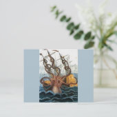 Carte Postale Kraken Steampunk Octopus Vintage (Debout devant)