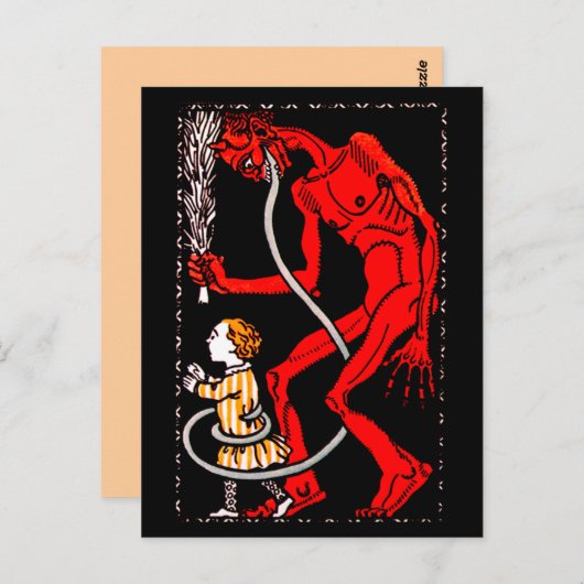 Carte Postale Krampus a une longue langue (Devant / Derrière)