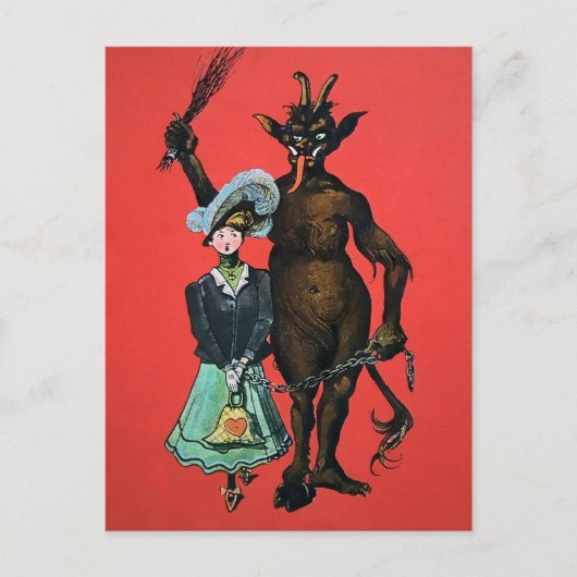Carte Postale Krampus allemand vintage (Devant)