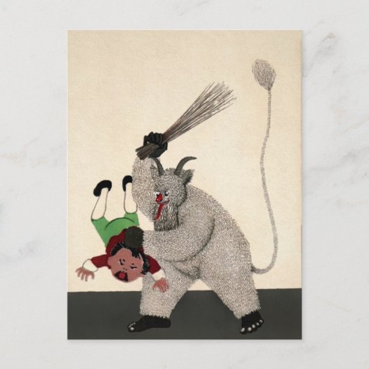 Carte Postale Krampus allemand vintage (Devant)