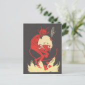 Carte Postale Krampus brûlant les coeurs (Debout devant)
