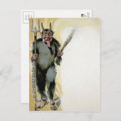 Carte Postale Krampus Déplaisant vintage (Devant / Derrière)