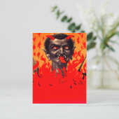 Carte Postale Krampus émergeant de l'enfer (Debout devant)