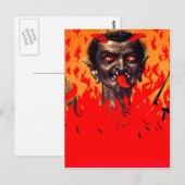 Carte Postale Krampus émergeant de l'enfer (Devant / Derrière)