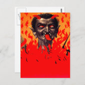 Carte Postale Krampus Émergent De L'Enfer (Devant / Derrière)