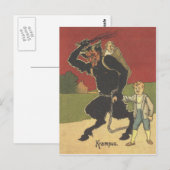 Carte Postale Krampus enlève des enfants (Devant / Derrière)