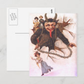 Carte Postale Krampus enlève des femmes (Devant / Derrière)