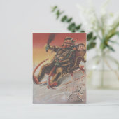 Carte Postale Krampus enlève les enfants en traîneau (Debout devant)