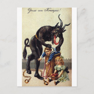 Carte Postale Krampus et son sac 2