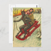 Carte Postale Krampus et son trident (Devant / Derrière)