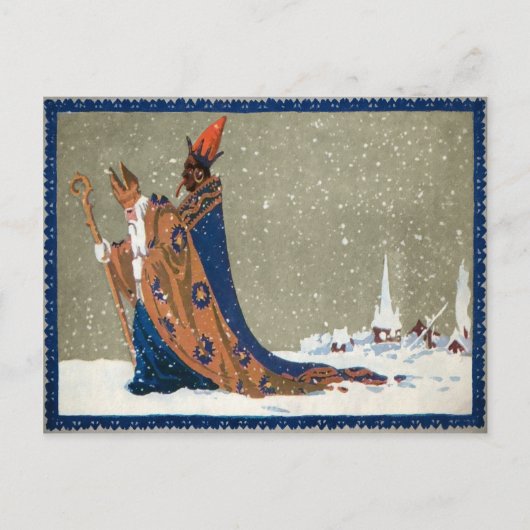 Carte Postale Krampus hongrois vintage (Devant)