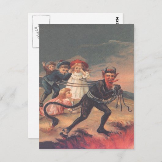 Carte Postale Krampus kidnapping (Devant / Derrière)