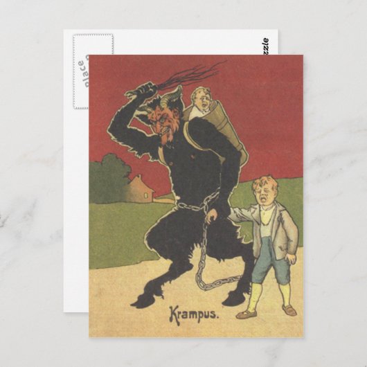 Carte Postale Krampus kidnapping (Devant / Derrière)