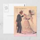 Carte Postale Krampus Proposition À La Femme (Devant / Derrière)