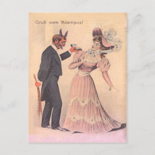 Carte Postale Krampus Proposition À La Femme (Devant)