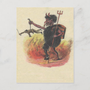 Carte Postale Krampus punissant un adulte