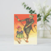Carte Postale Krampus punissant un enfant (Debout devant)
