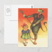 Carte Postale Krampus punissant un enfant (Devant / Derrière)