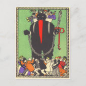 Carte Postale Krampus rassemblant les mauvais sujets (Devant)
