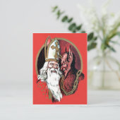 Carte Postale Krampus Saint Nicolas Rouge (Debout devant)