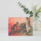 Carte Postale Krampus traquant un couple romantique (Debout devant)