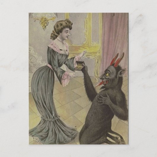 Carte Postale Krampus trouve l'amour (Devant)