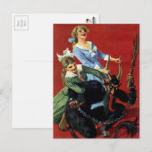 Carte Postale Krampus victorien vintage (Devant / Derrière)
