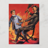 Carte Postale Krampus vintage en enfer (Devant)