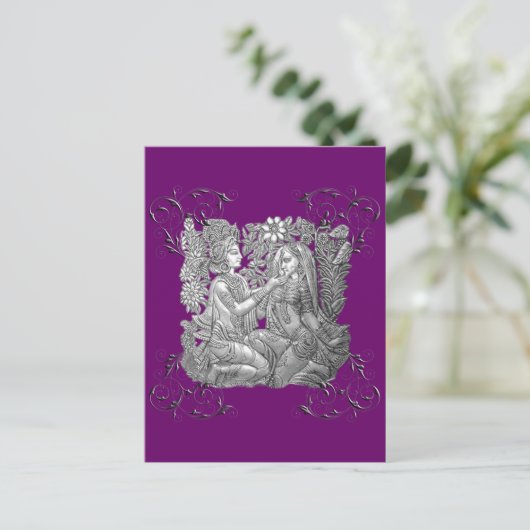 Carte postale Krishna et Radha (Debout devant)