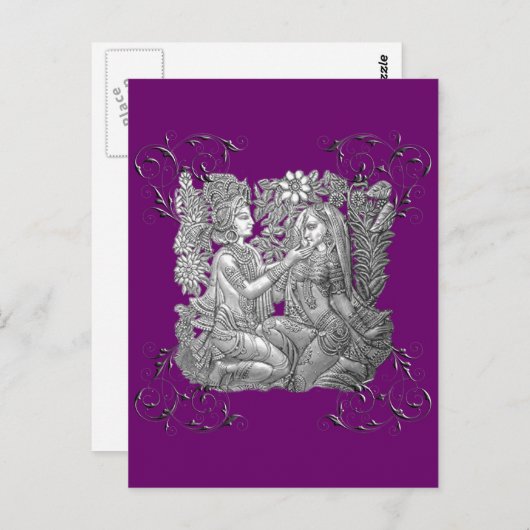 Carte postale Krishna et Radha (Devant / Derrière)