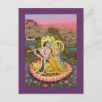 Krishna et Radha sur lotus