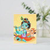 Carte Postale Krishna Indian God playing (Debout devant)