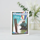 Carte Postale Kronplatz Italie poster de voyage ski (Debout devant)