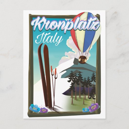 Carte Postale Kronplatz Italie poster de voyage ski (Devant)
