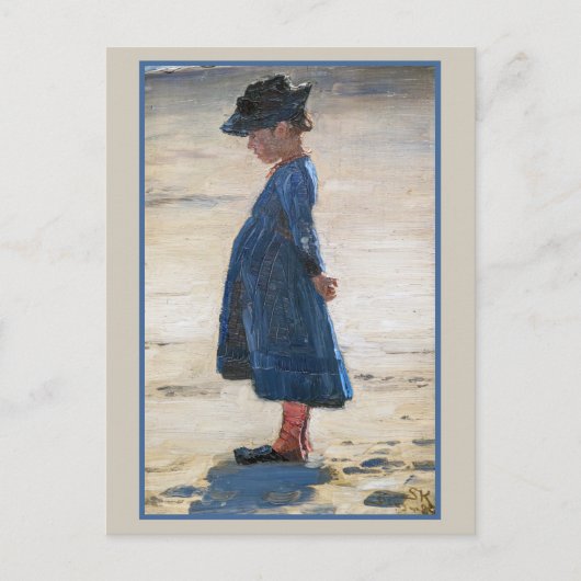 Carte Postale Kroyer - Petite fille debout sur la plage de Skage (Devant)
