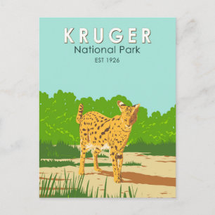Carte Postale Kruger National Park Serval Voyage Art Vintage