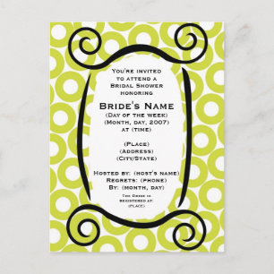 Carte Postale KRW Lime Circle Douche personnalisée Invitation