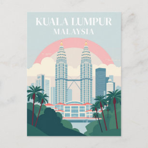 Carte Postale Kuala Lumpur Malaisie Paysage Urbain Vintage Voyag