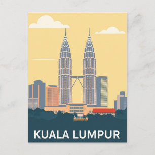 Carte Postale Kuala Lumpur Malaisie Tours Petronas Vintage