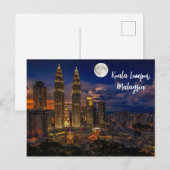 Carte Postale Kuala Lumpur Night Skyline (Devant / Derrière)