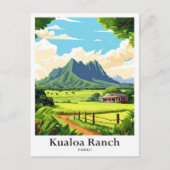 Carte Postale Kualoa Ranch Hawaii Illustration du portrait de vo (Devant)