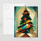 Carte Postale Kubnismus. Weihnachtsbaum modern abstrakt gemalt. (Devant / Derrière)