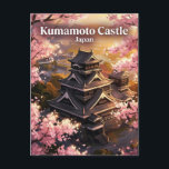 Carte Postale Kumamoto Castle Japan<br><div class="desc">Kumamoto Castle stands as a formidable symbol of samurai history, known for its curved stone walls called 'musha-gaeshi' designed to repel invaders. Its imposing black exterior and soaring watchtowers make it one of the most impressive fortifications in Japan. Surrounded by hundreds of cherry trees, the castle grounds transform into a...</div>