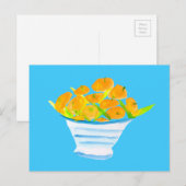 Carte Postale Kumquats orange aquarelle fruit (Devant / Derrière)