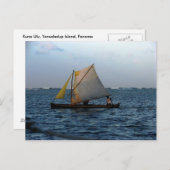 Carte Postale Kuna Ulu, île de Yansaladup, Panama (Devant / Derrière)