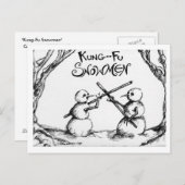 Carte Postale Kung Fu Snowmen (Devant / Derrière)